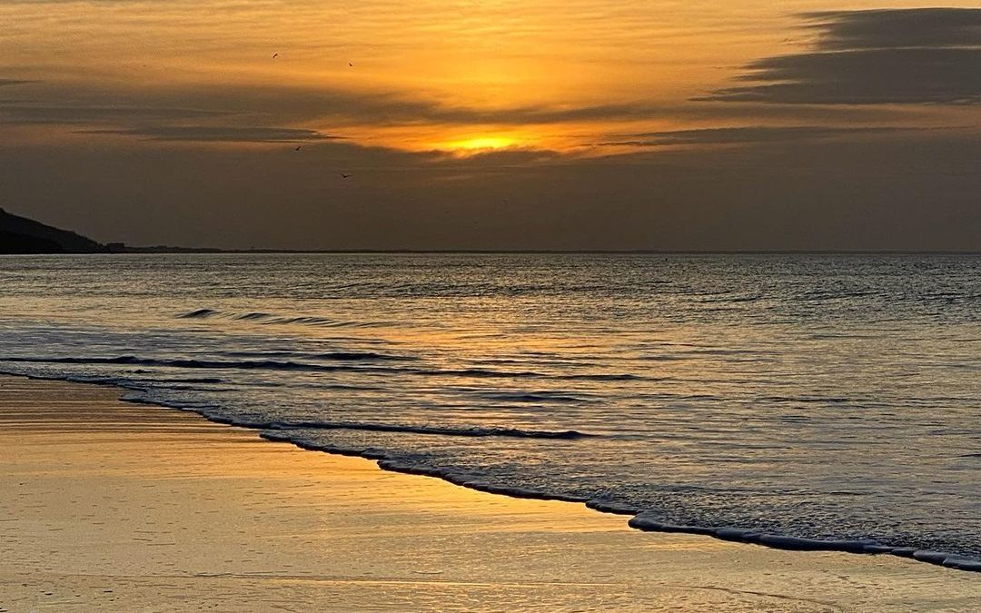 honfleur plage coucher de soleil