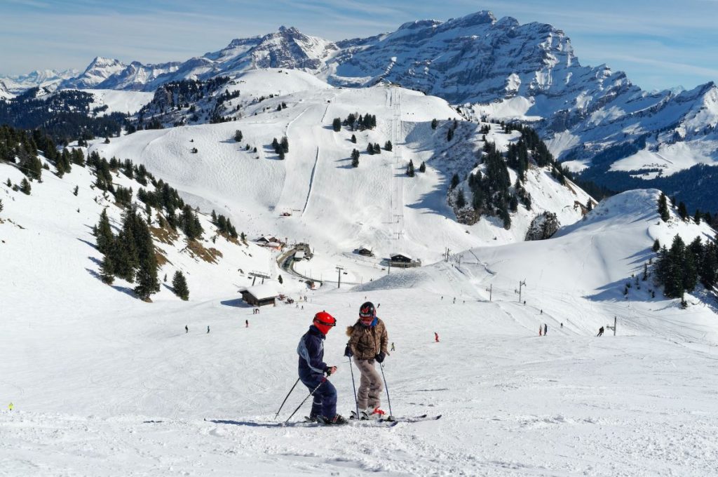 skieurs débutants à Tignes