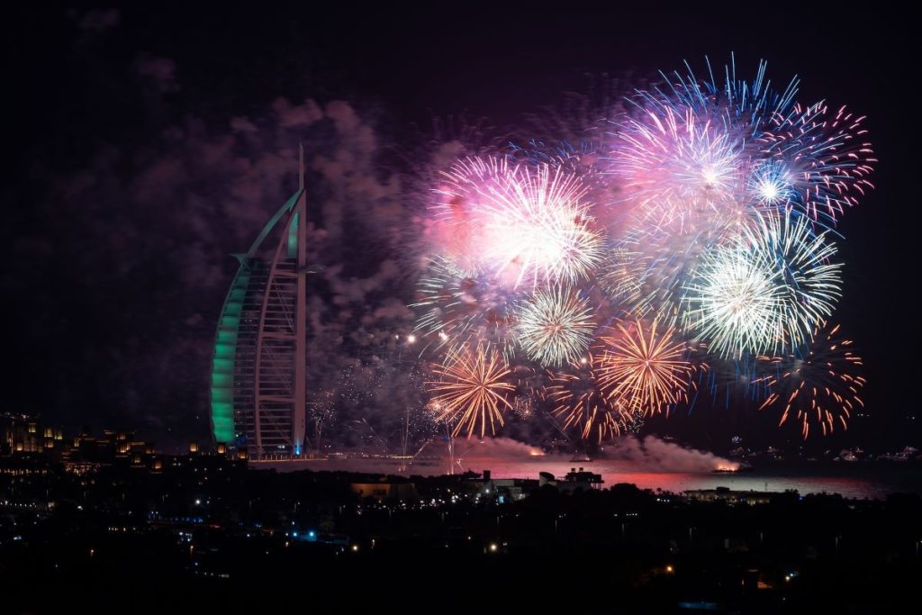 feu d'artifice à Dubai