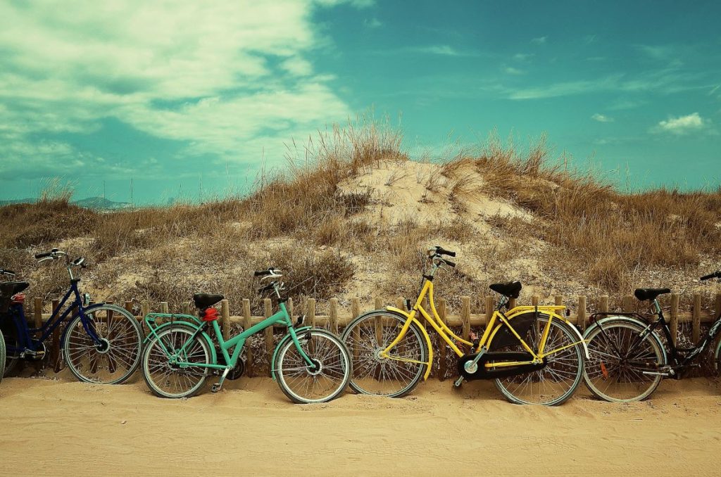 vélos sur la plage